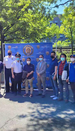 IPVF members meeting with NYPD officers at community policing event
